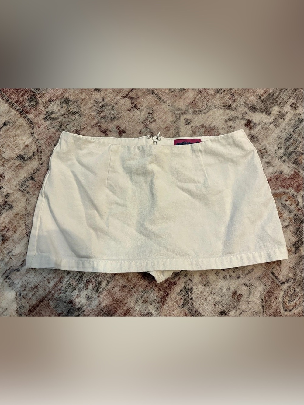 White Edikted mini kkirt with built in shorts
